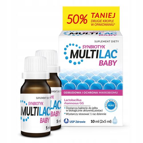 Multilac Baby, prehransko dopolnilo za dojenčke, 2x5 ml