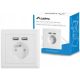 GNIAZDO PODTYNKOWE 230V + 2X USB 2.1A BELA LANBERG