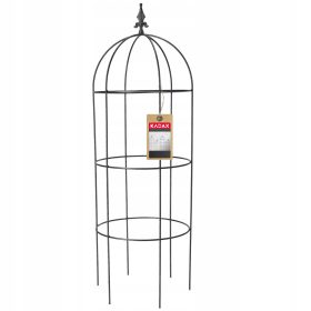 Vrtni obelisk kovinski cvetlični venec 120 cm