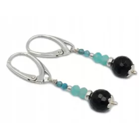  Uhani iz srebra 925 - amazonit, apatit, turmalin