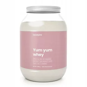   YUM YUM WHEY PROTEIN ZA ŽENSKE 1000g Bela čokolada s kokosom - BeastPink