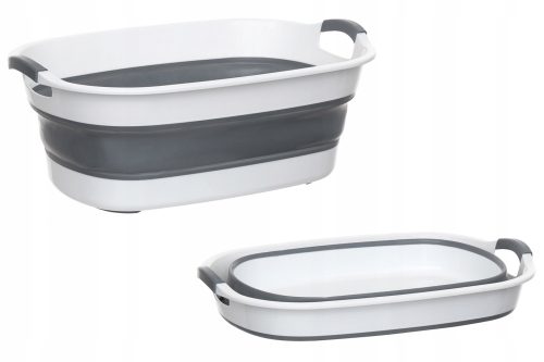 Kakovostna samostoječa košara za perilo EasyForm 40l, bela, odtenki sive in srebrne