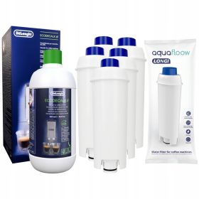   AquaFloow Longi 5x Filtr za kavni aparat + odstranjevalec vodnega kamna Delonghi EcoDecalk 500 ml