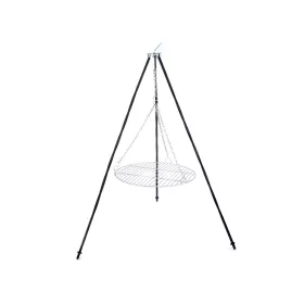    Žar / Trinožnik / Kovano vrtno stojalo nad ognjem z rešetko 50 cm višine 120 cm
