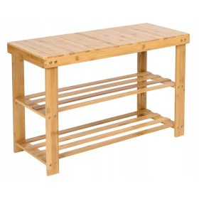   BAMUSOVA REGALNA KLOP S POLICAMI ZA ČEVLJE IN UDOBNO SEDEŽNO POVŠĆINO