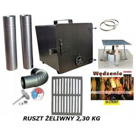    Komplet kadilnice kamin dimilna cev koleno litoželezna rešetka 25x25x32 3mm