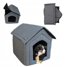 Fuks Bivališče za pse in mačke sive barve 60 cm x 57 cm