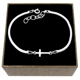 Zapestnica Križeva Zvezda 19 cm iz Srebra 925