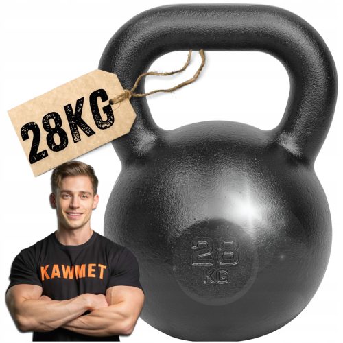 Kettlebell Kawmet 28 kg črna