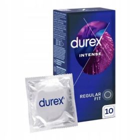   Durex Intenzivni stimulativni kondomi z rebri in stimulativnim gelom, paket 10 kosov