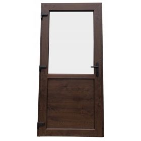 Zunanja PVC vrata visoke kakovosti 100/200 cm - Oreh