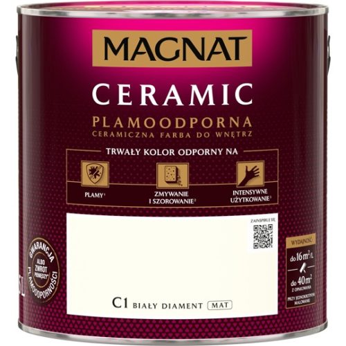 Stenska keramična barva Magnat 2,5 l White Diamond C1 mat