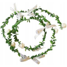   Girlanda za prvo sveto obhajilo iz umetnega buksusa, zeleni listi, 1,5 m