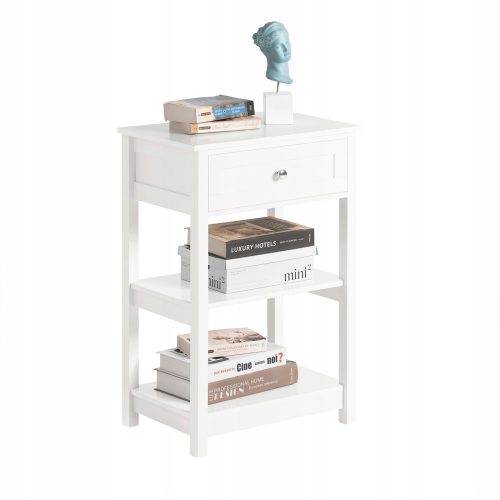 Stol z nočno omarico FBT46-W bela 45x30x68 cm