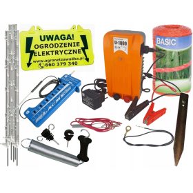   Električni pastir za govedo in konje s kompletnim setom palic