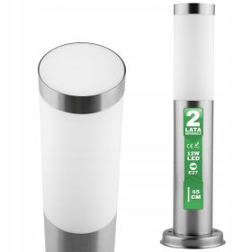 Okrogli vrtni drog GTV E27 45 cm srebrn