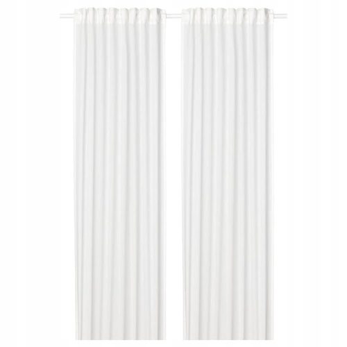 Elegantne bombažne zavese 145 cm x 300 cm 2 kosa bele barve