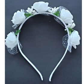 OPASKA ZA LASE Z BELO ROŽO ZA OBAHAJILA