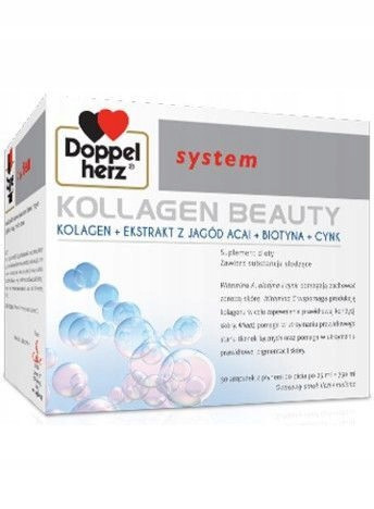 Doppelherz System Kollagen Beauty z okusom ličija in melone - 30 ampul