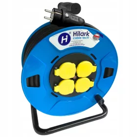 Vrtni podaljšek Hilark 40 m, 4 vtičnice, črn