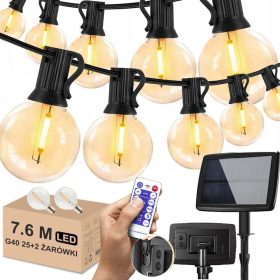   Girlanda solarna z ogrodowymi światłami LED 760 cm z pilotem