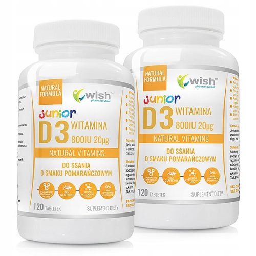 Vitamin D3 800IU 20µg za otroke, pastile za sesanje - WISH Pharmaceutical