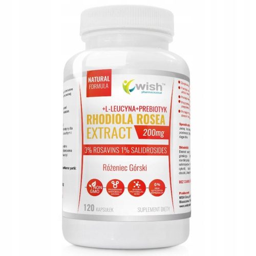 Ekstrakt Rhodiola Rosea 200mg Wish - 120 kapsul za vitalnost in odpornost