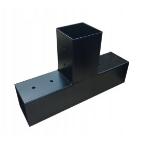   Kovinski konektor za lesene konstrukcije "T" 95x95mm črn mat