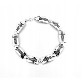 Srebrna zapestnica z grškim vzorcem pr925 + škatlica