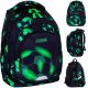 Večprekatni šolski nahrbtnik AstraBag Neo Football, črn, Odtenki zelene, 20 l