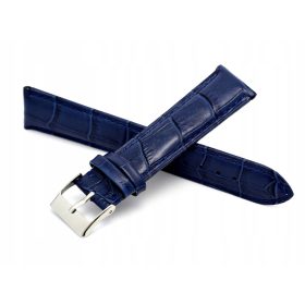 Pašček za uro 20MM MODRO usnje krokodil
