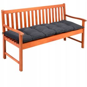 Mehka blazina za klop v antracitni barvi 145x45x8 cm