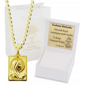 Zlata diamantna verižica z medaljonom pr 585