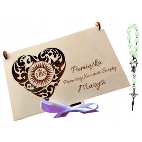   Darilna škatla za prvo obhajilo s brezplačnimi desetkami rožnega venca