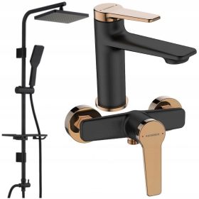   Tuš garnitura Kuchinox Alanis v črni barvi s pridihom zlate barve