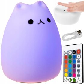 LED lučka za otroke Cat RGB + daljinski upravljalnik