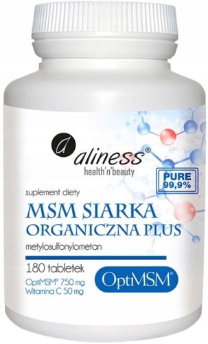 Aliness MSM® Organski Žveplo PLUS - Tablete za podporo kože in sklepov, 180 tablet