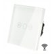 Stikalo za rolete in zavese WiFi Tuya Smart Touch Glass, belo