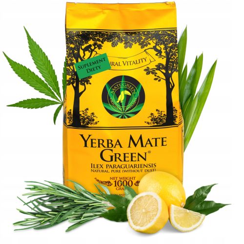 Yerba Mate Green Original konoplja z okusno limeto 1kg POWER 1000g