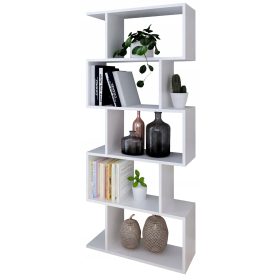 Omara za knjige BASK 76,4 cm x 176 cm x 28 cm bela