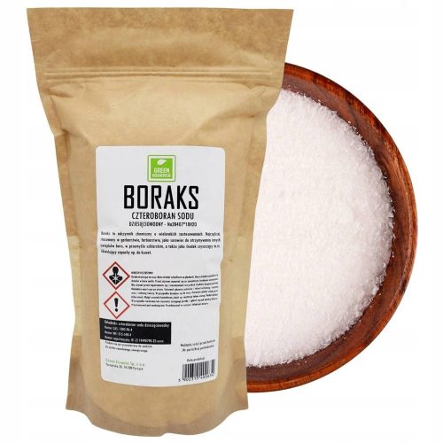 Zeleni Boraks Green Essence 5 kg - natrijev tetraborat - večnamenski vrt | Boraks Borax 5 kg je cenovno ugodno sredstvo z mnogimi uporabami v gospodinjstvu. Njegova zrna so predvsem v Turčiji in Kalif