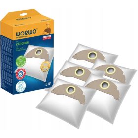   5X VREČKE ZA SESALNIK KARCHER MV 2 A 2054 A 2004 WD 2.200 WORWO KMB13