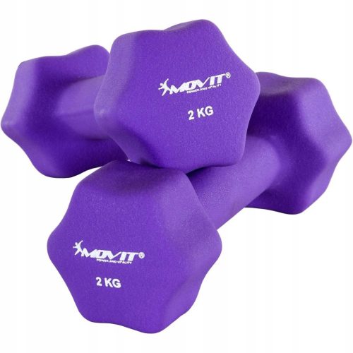  Prevlečene/gumirane fiksne uteži Movit 2x 2 kg