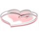 Roza otroška LED stropna svetilka s srci 66W + daljinski upravljalnik