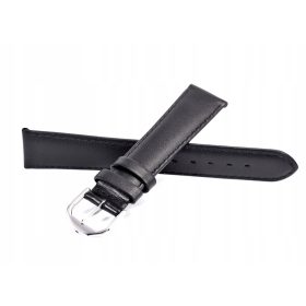 19 mm eleganten usnjeni pas za uro ATLANTIC BLACK