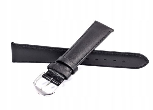 19 mm eleganten usnjeni pas za uro ATLANTIC BLACK