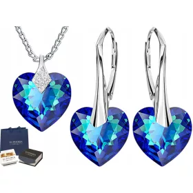 Srebrni komplet čudežnih src Swarovski, srebro 925