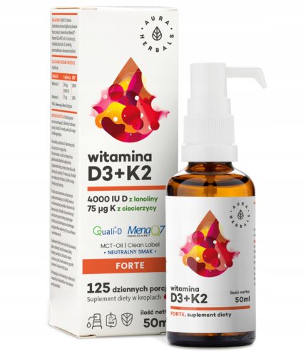 Visokokakovostni Prehranski Dodatek z Vitaminoma D3 in K2 v Kapljicah