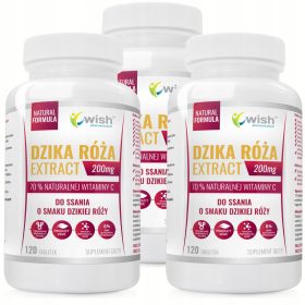   Divja Vrtnica 70% Naravni Vitamin C - WISH Pharmaceutical - Tabletke z Okusom Divje Vrtnice