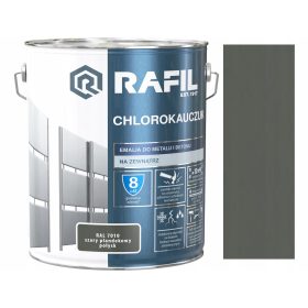  RAFIL Klorirana emajl za kovine, sive barve, sijajni premaz, 10L